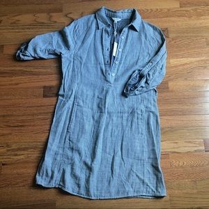 💙 Half button down, shirt dress